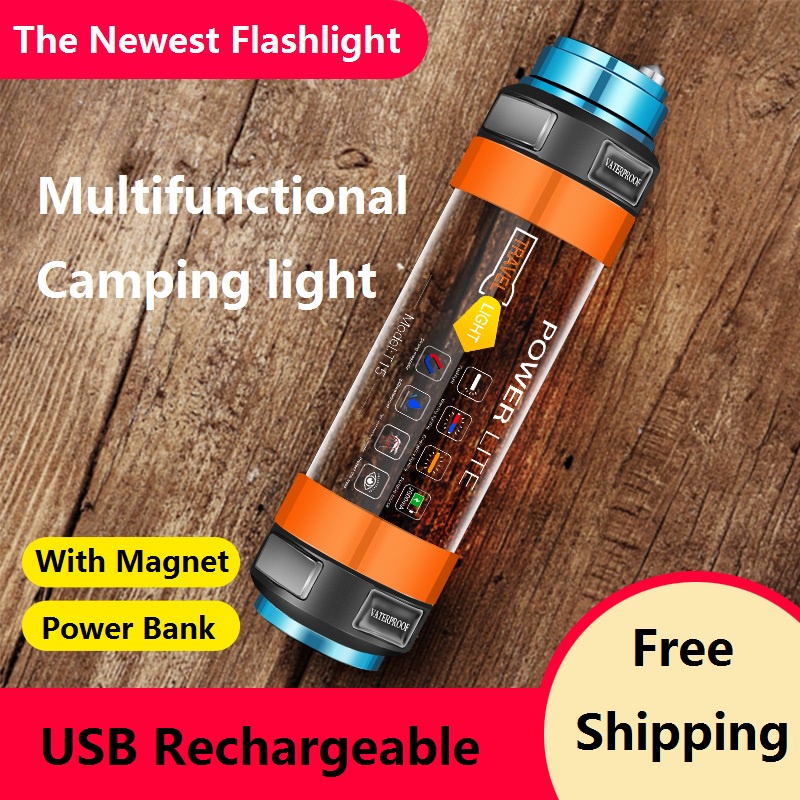 SmilingShark Rechargeable Camping Light Multifunctional Tent Light Waterproof Torch Light Type-c Charging Home Emergency Flashlight Outdoor Travel Equipment Large Floodlight Magnetic Mosquito Repellent Fishing Activity Atmosphere Lighting