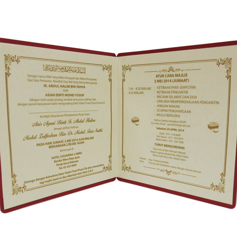 Wedding Card - Kah Kahwin - MV (Red) with Envelope  Shopee Malaysia
