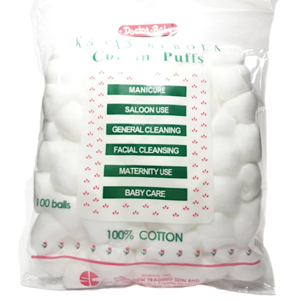 Doctor Baby Cotton Ball Cotton Puffs Kapas Bebola 100 Cotton (100balls