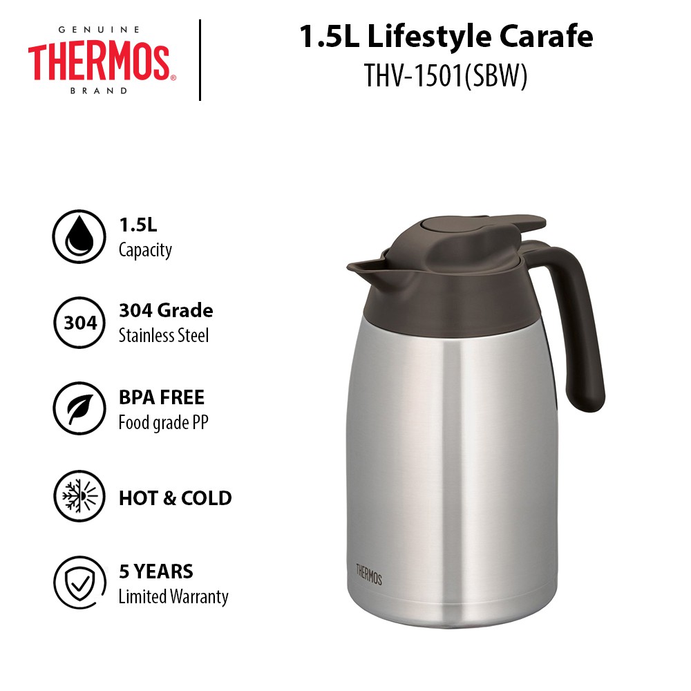 Thermos 1 5l Lifestyle Stainless Steel Carafe Thv 1501 Shopee Malaysia