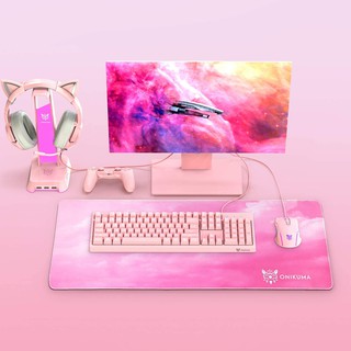 ONIKUMA | Gaming Mouse Pad, 31.5 Inch Large Pink Mouse Pad with Durable Stitched Edges, Extended Desk Keyboard Mouse Mat