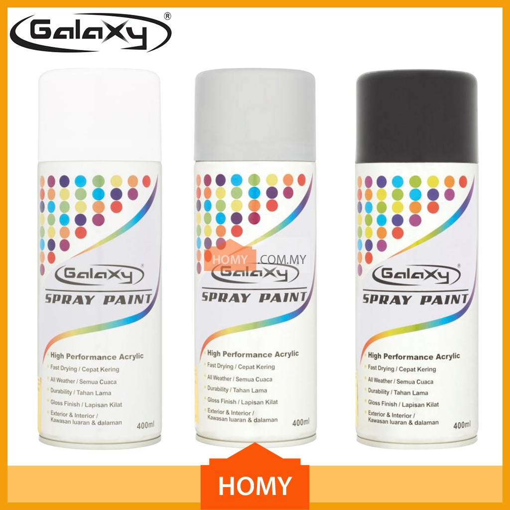 Galaxy Spray Paint 400ml Black Silver White Colour Shopee