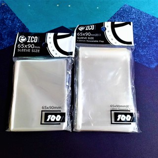 ICO Clear Card Sleeves Standard Size (65x90mm) 100pcs Normal 开口 & Resealable 封口