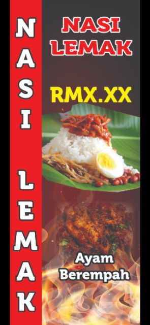 Hot Hot Banting 2x5 Nasi Lemak Termasuk Paip Dan Tali Boleh Edit Nama Shopee Malaysia