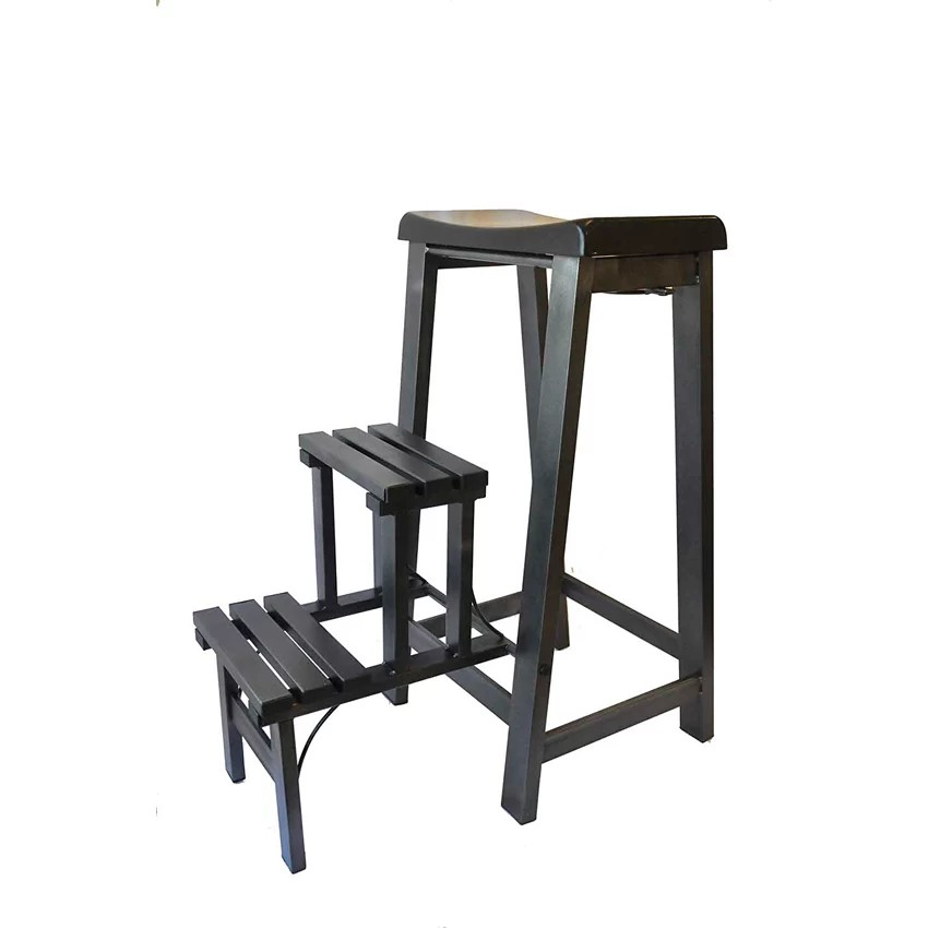 Kitchen Metal Step Chair Black Shopee Malaysia