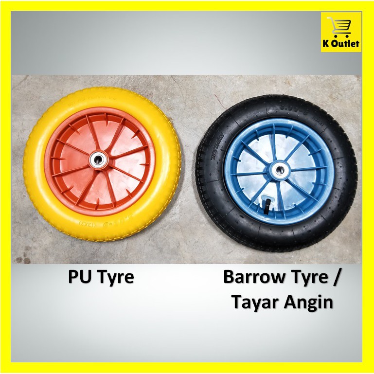 【13 X 3】pu Tyre Wheel Barrow Tyre Tayar Kereta Sorong Pam Angin Kereta Tolak Pvc Wheel 7903