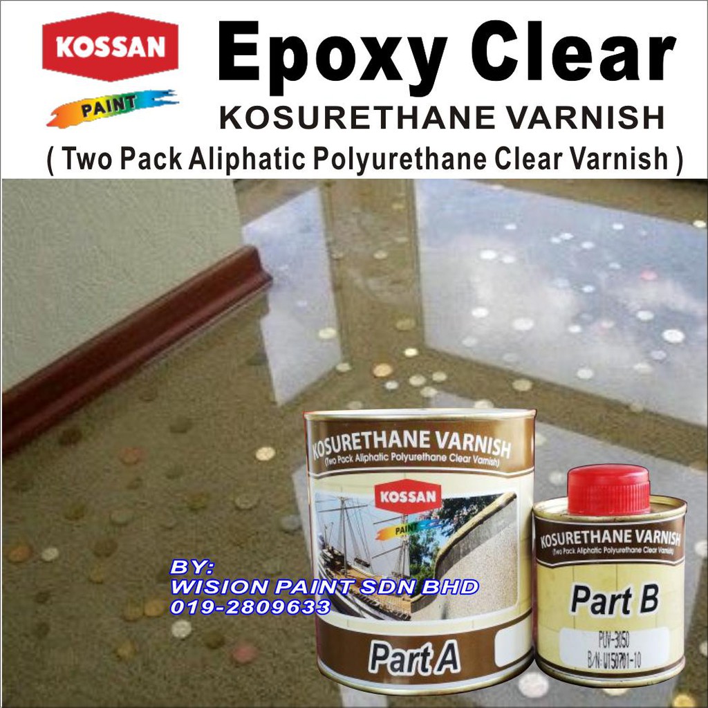 Puv 3050 Clear Coat 1l Kosurethane Varnish Kossan Tow Pack