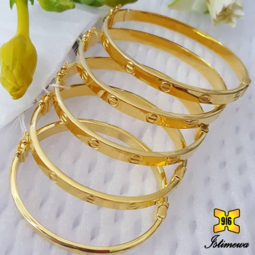 ISTIMEWA 916 Gold Screws Bangles* Gelang Tangan Skru Emas 916