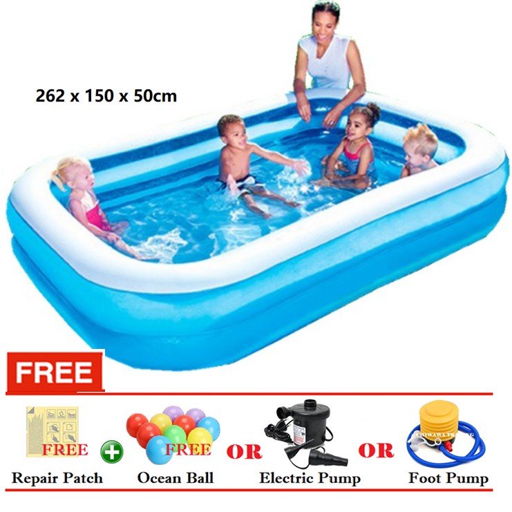 PROMOTION 10291 2.62M Inflatable Ring Swimming Pool Safe PVC Bath Basin KOLAM KANAK