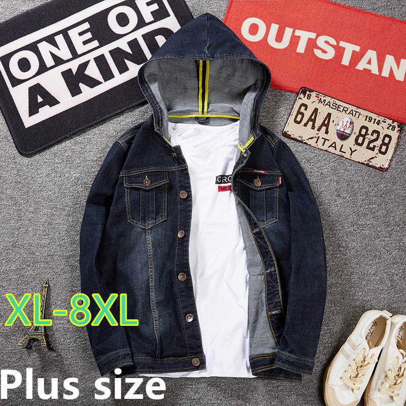 plus size denim hoodie jacket