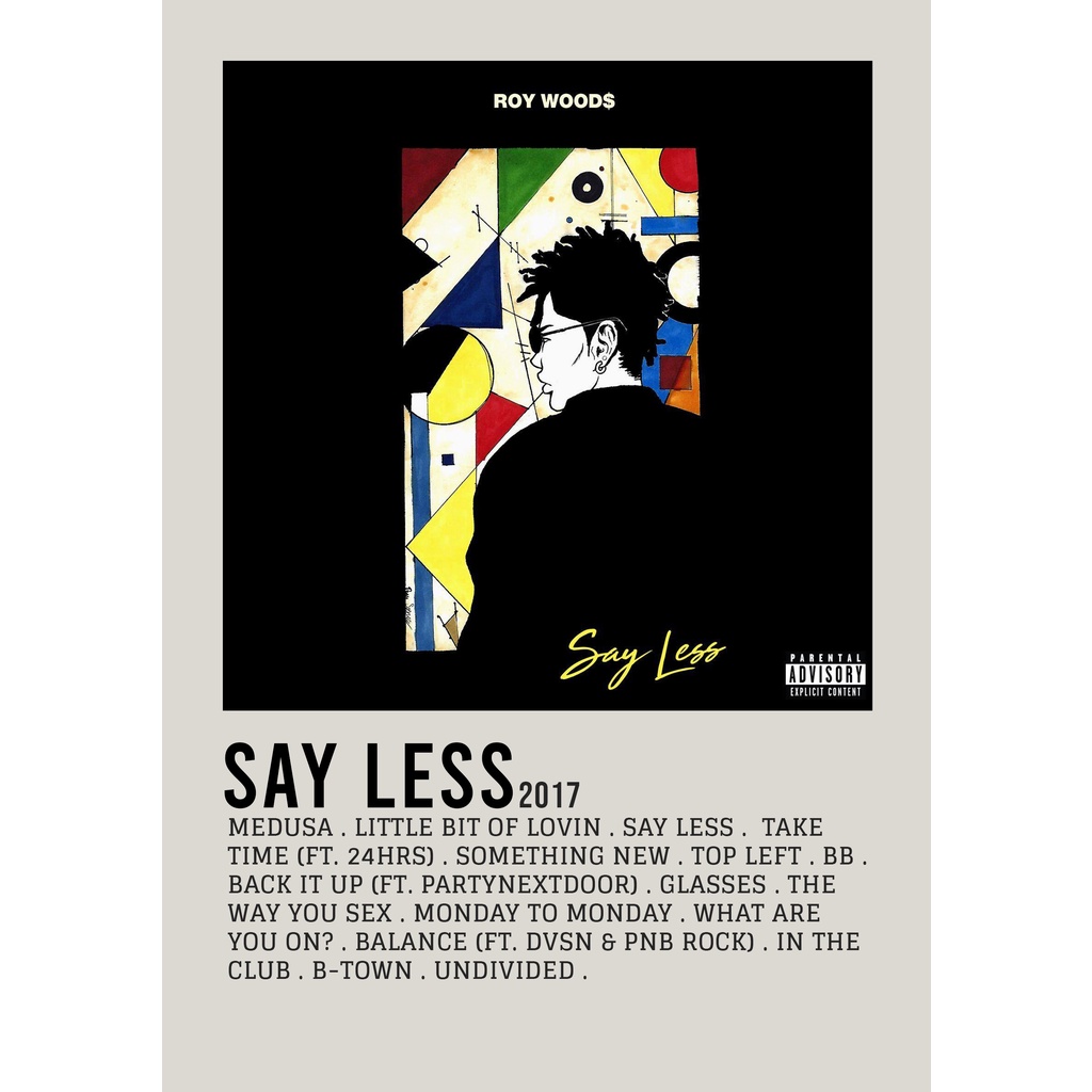 【READY STOCK】Poster Cover Album Say Less by Roy Woods for room/wall/gift