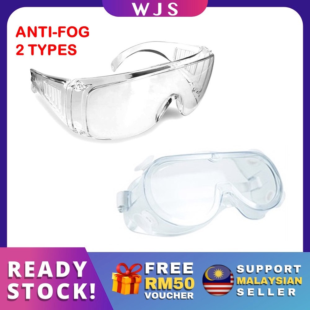 GUARANTEED ANTI-FOG) WJS Protective Face Shield / Transparent Face Shield  with Glasses Face Shield Spectacle Face Shield Spectacle Face Mask Frame  Reusable Goggle Shield Safety Mask - Reusable [FREE RM 50 VOUCHER]