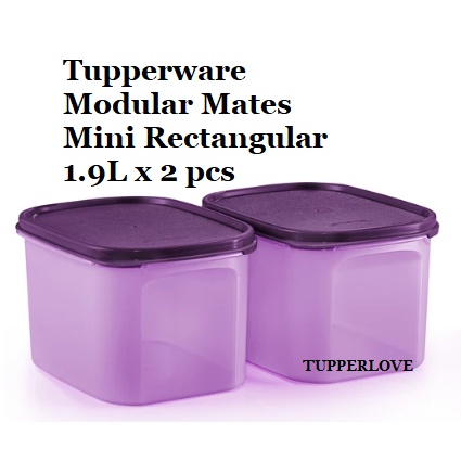 ❤BEST PRICE❤ Tupperware Modular Mates Mini Rectangular II 1.9L (2) Purple