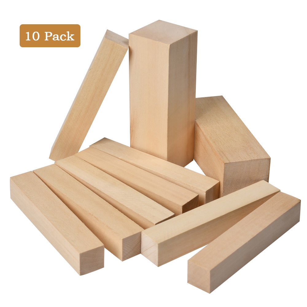 10 PCS Basswood Carving Blocks,Best Value Premium Smooth Unfinished Wood Blocks,Wood Carving Kit Suitable for Beginner to Expert Carvers and Whittling. 