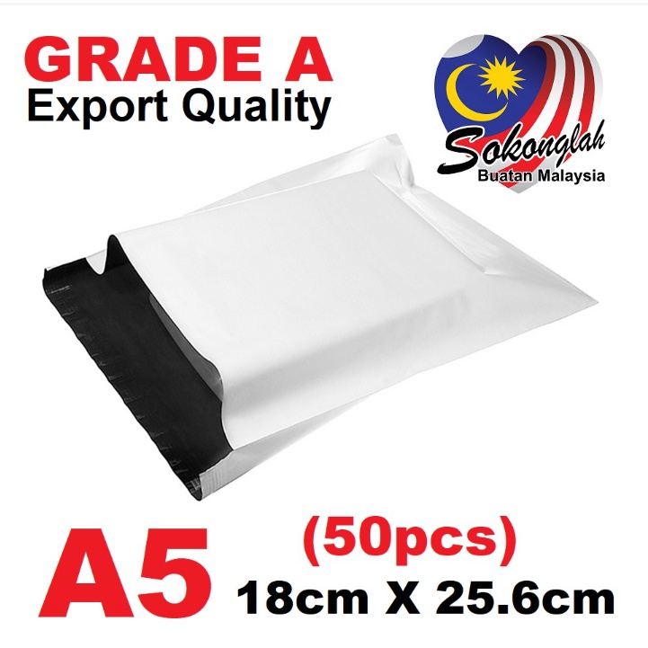 A5 18*26CM 500 pcs White Courier Plastic Bag (No Pocket) Shopee Malaysia