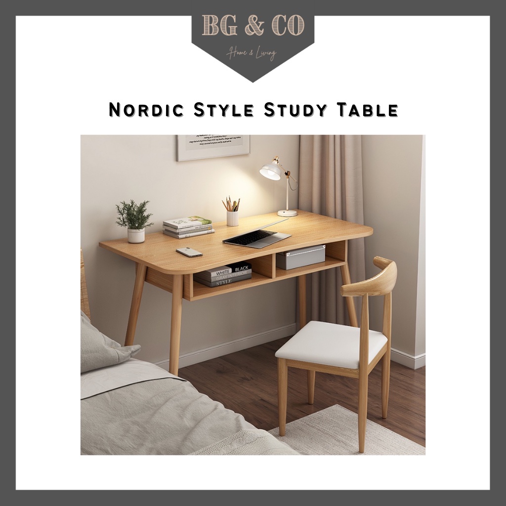 BG&CO Nordic Style Study Table With Drawer Study Desk Office Table