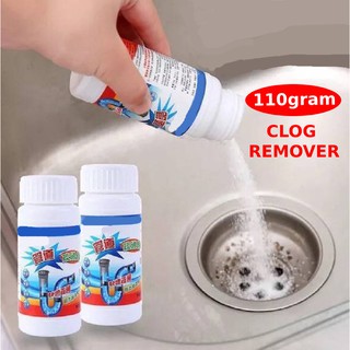 Clog Remover Drain Pipe Basin Cleaner Clogged Drainage Remover Powder for Toilet and Kitchen 110g