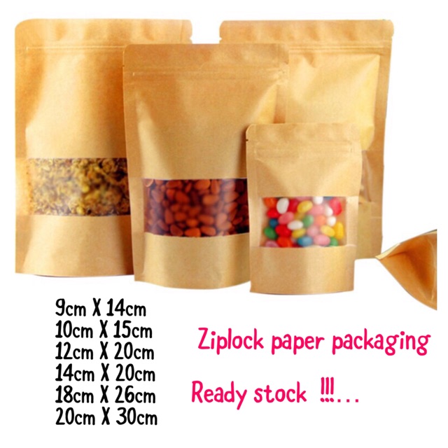 50/100pcs paper ziplock food packaging | Shopee Malaysia