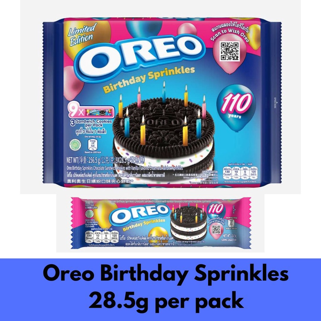 OREO Birthday Sprinkles Chocolate Sandwich Cookies With Vanila Flavored