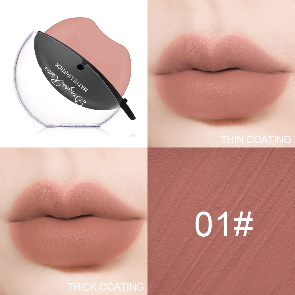 Teguk ke dalam solek Lazy lip type Apricot powder matte effect makeup