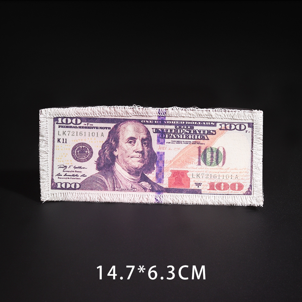 Currency USD Dollar Embroidery Patches Clothes Stickers Money Fun Cheap