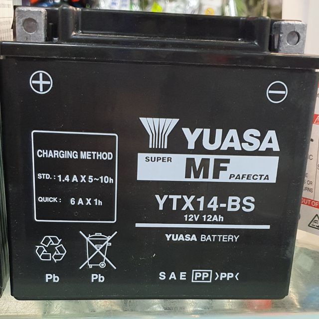 BATTERY YUASA YTX14-BS(12V12AH) -VN800/ZX14R 2012-19/CBR1100XX/GTR1400 |  Shopee Malaysia