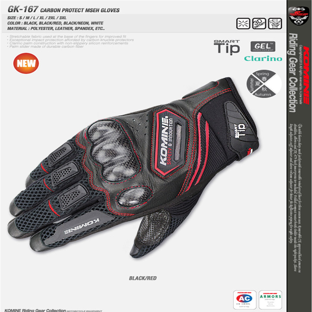 KOMINE GK167 Professional Motorcycle Gloves Racing Carbon Fiber Full Finger Street Gloves Four Seasons Unisex Gloves