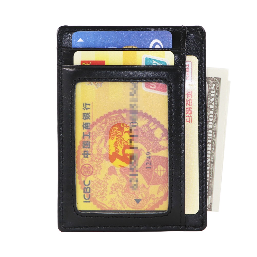 Card Wallet Slim Minimalist Front Pocket RFID Blocking Genuine Leather ...