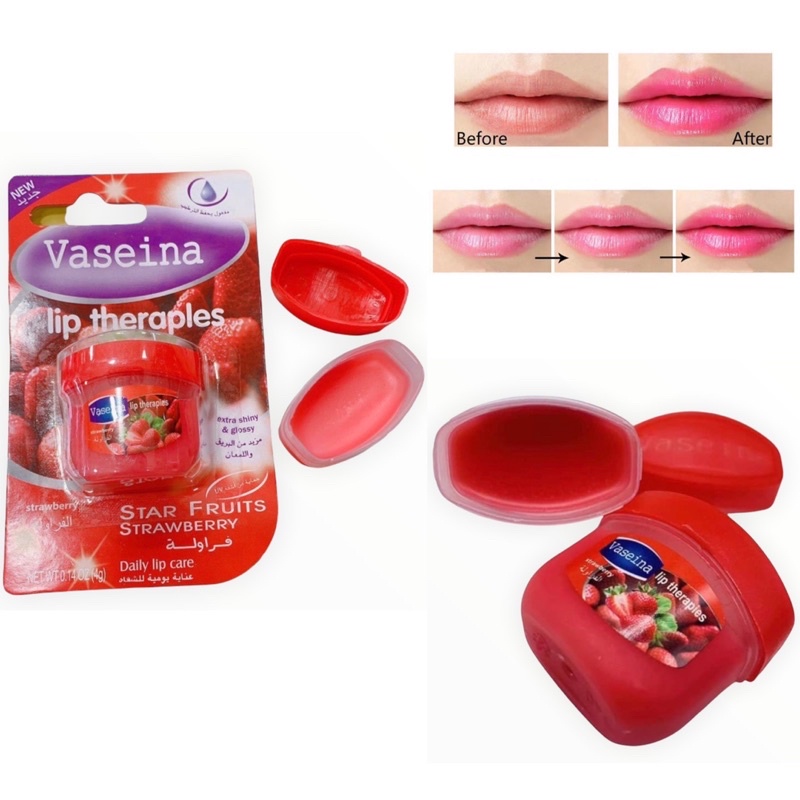 Original New Strawberry Vaseina Lip Balm Lasting Long Lip Therapy Soft