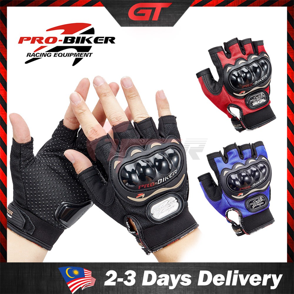 GTmotor Pro Biker Half Finger Gloves Motorcycle Riding Glove Racing