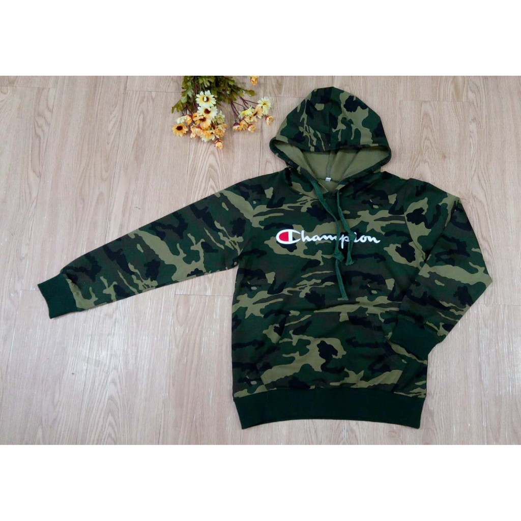 army green champion hoodie