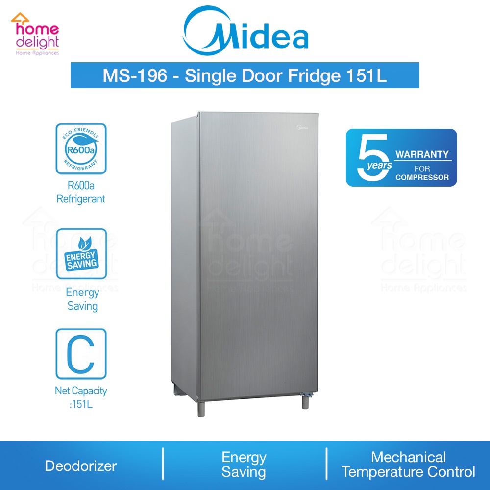 Midea Single Door Fridge 156l Ms 196 Ms196 Shopee Malaysia