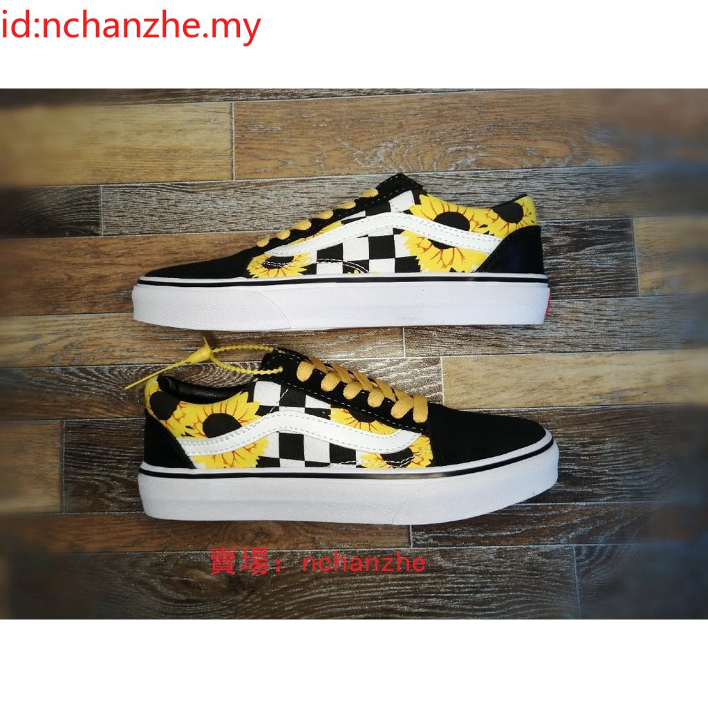 vans shoes with sunflowers