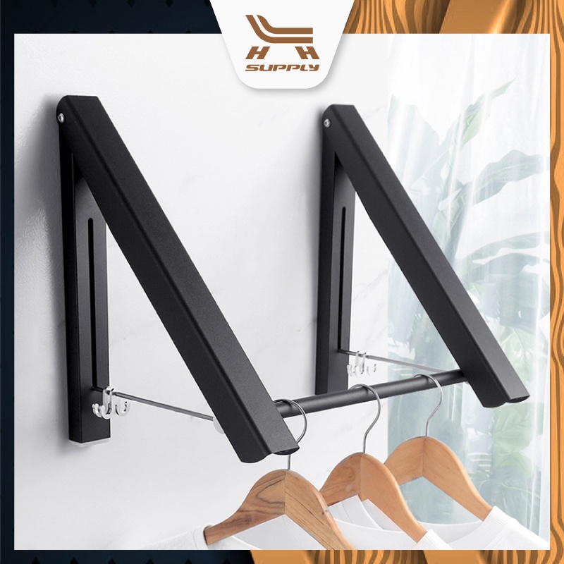 LH Folding Clothes Hanger Hotel Wallmounted Bathroom Drying Rack