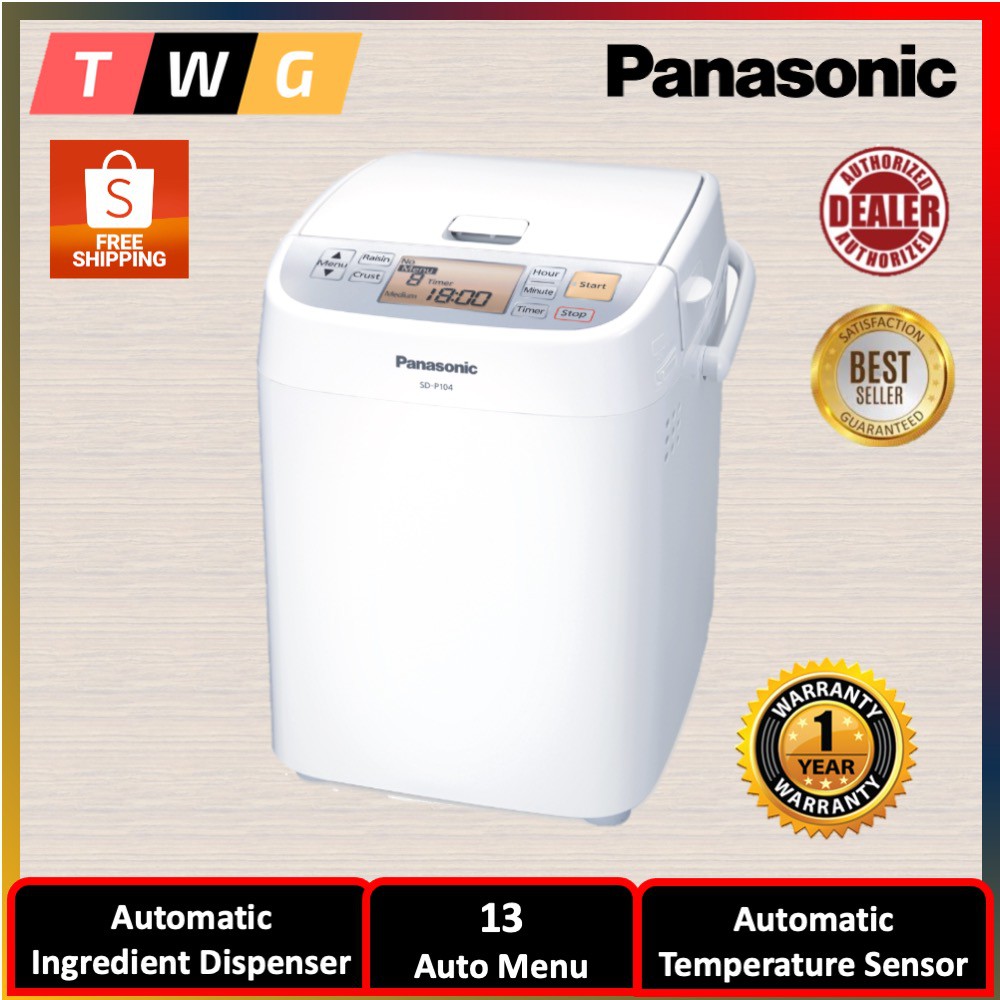[Ready Stock] Panasonic 13 Preset Programme Automatic 1 Loaf Bread Maker SDP104 (SPECIAL PROMO