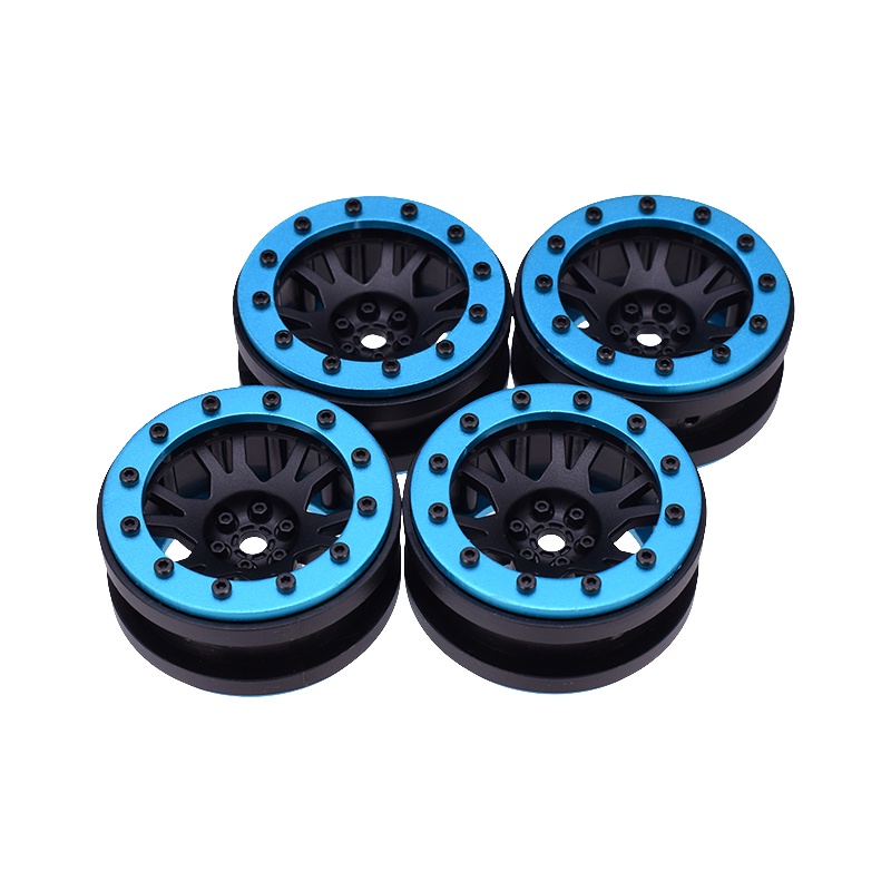 Blue Pena 4Pcs 1.9 Inch Aluminum Alloy Wheel Rim Beadlock Wheel Hub RC Crawler Hub Accessories for SCX10 