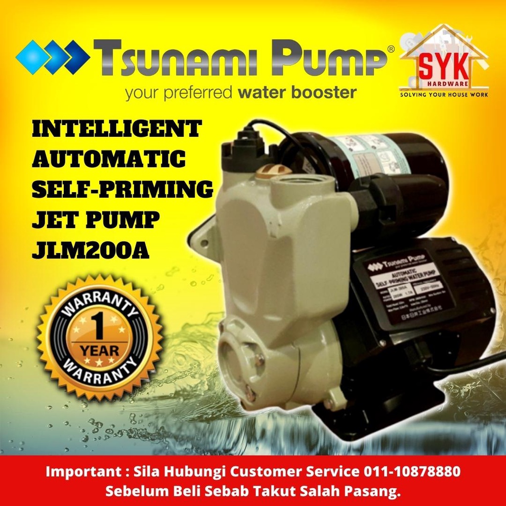 SYK Tsunami Water Pump Automatic JLM 200A Water Pressure Pump Water