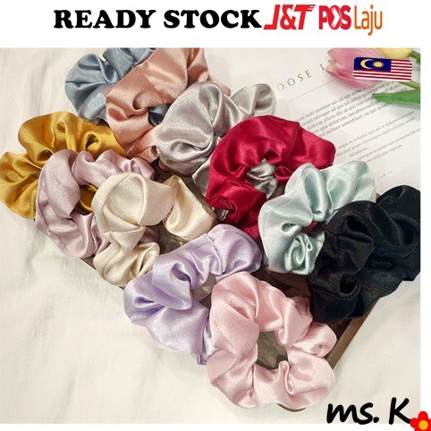 Buy 12 Colours Diamond Satin Women Elastic Hair Ties Scrunchie Hair Accessories Hairband Women Korea Ring Rope水晶缎面大肠发圈 Seetracker Malaysia