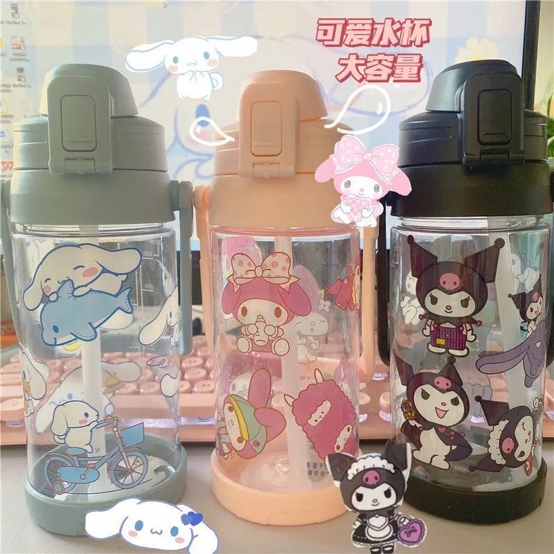 sanrio water bottle kids water bottle bpa free with straw Cinnamon ...