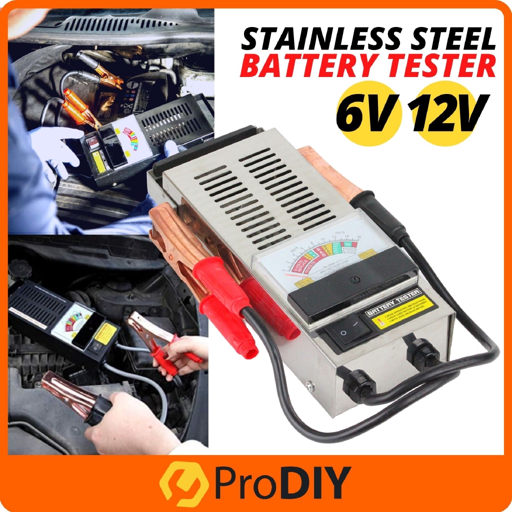 6V / 12V Stainless Steel Battery Tester Diagnostic Tool Mechanics Car Truck Automotive Detector Analyzer Portable Tool