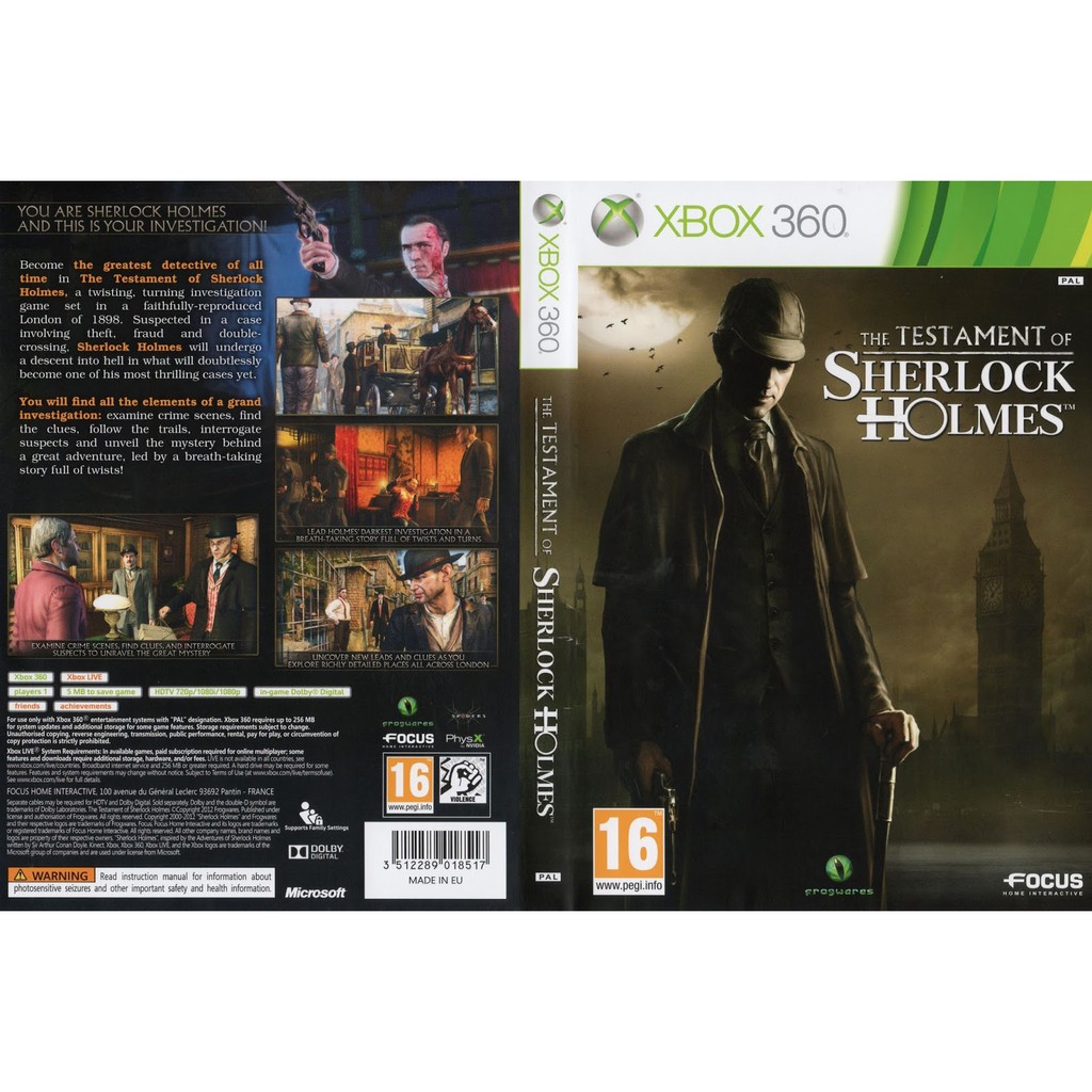 sherlock holmes xbox 360