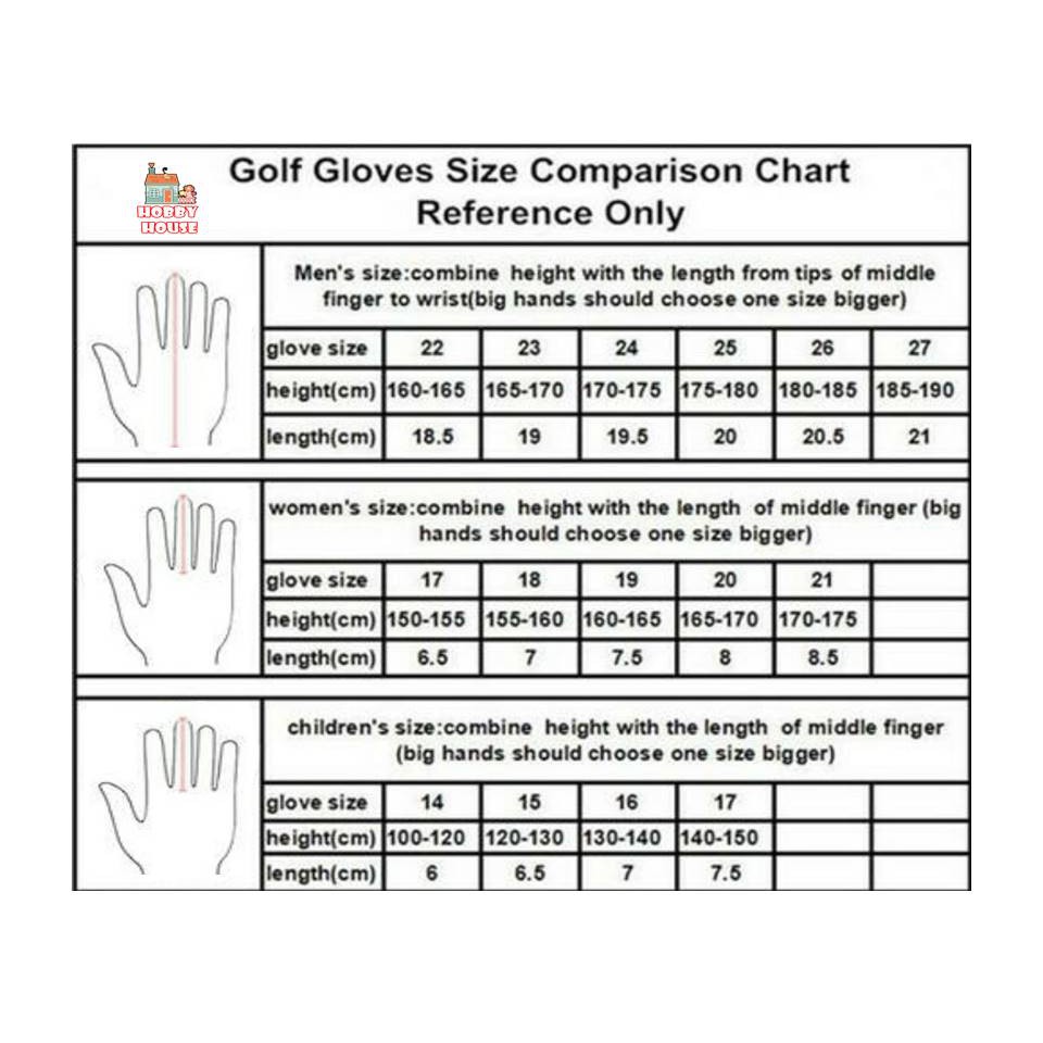 golf glove size chart