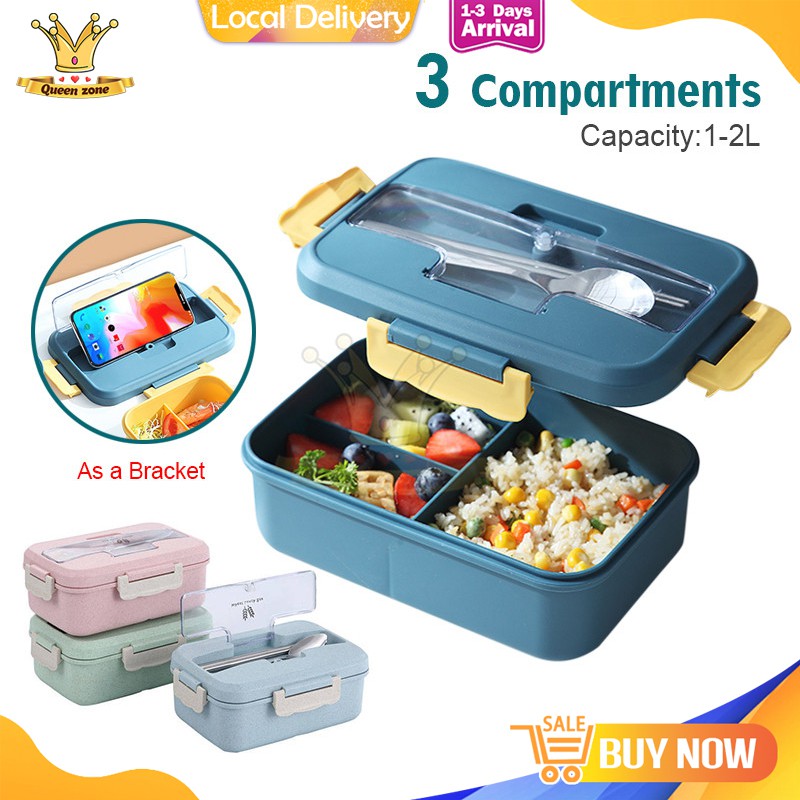 Portable Lunch Box Wheat Straw Picnic Microwave Bento Food Storage Container 