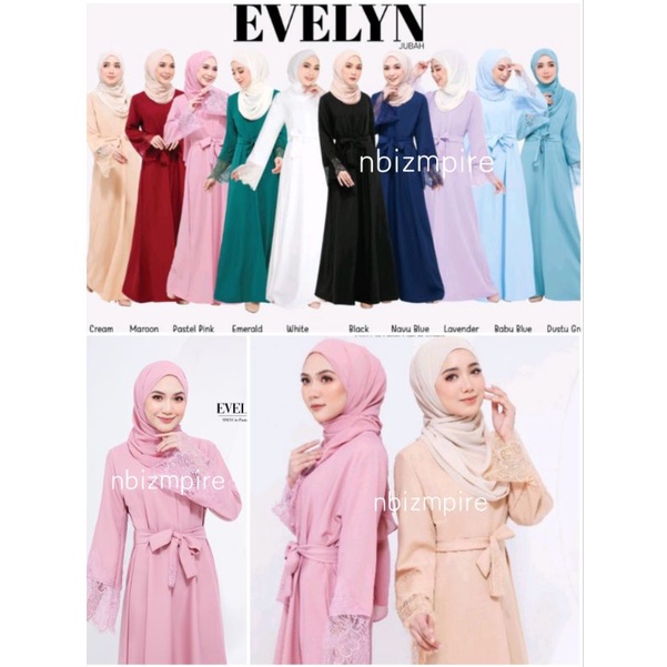 (❤‍FAST SHIP)JUBAH EVELYN LACE DRESS & SHAWL-Abaya Moden+Nursing+Bridemaid! S-4XL