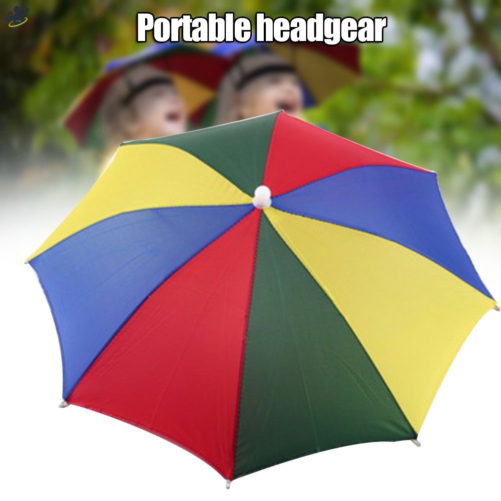 rainbow umbrella hat