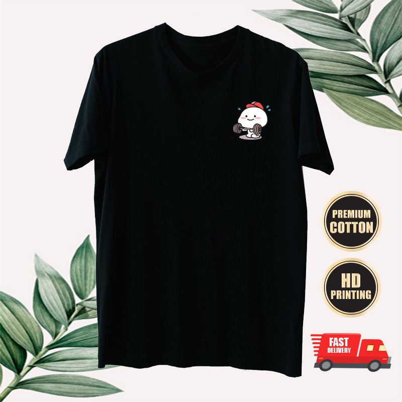 Ready Stock Quby Cuted Emoji Funny Icon 100 Cotton Graphics Black T Shirt 12