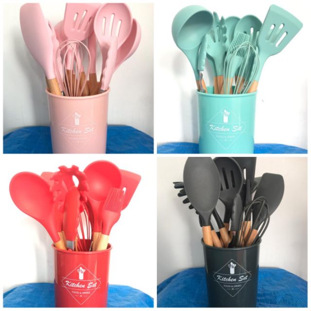 SILICONE KITCHEN UTENSIL SET SENDUK Dapur  Cantik  Murah 