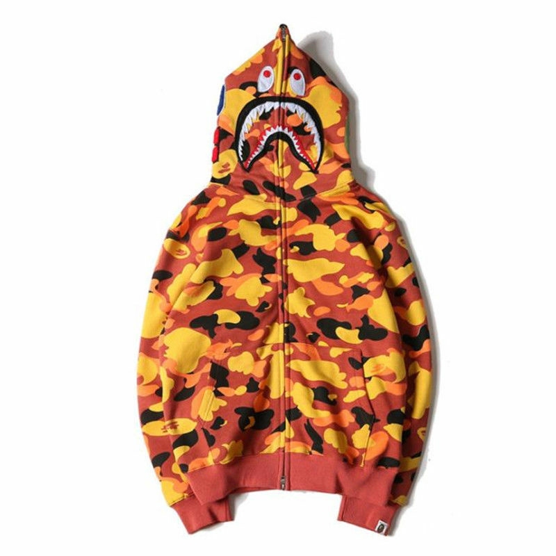 camo hoodie orange