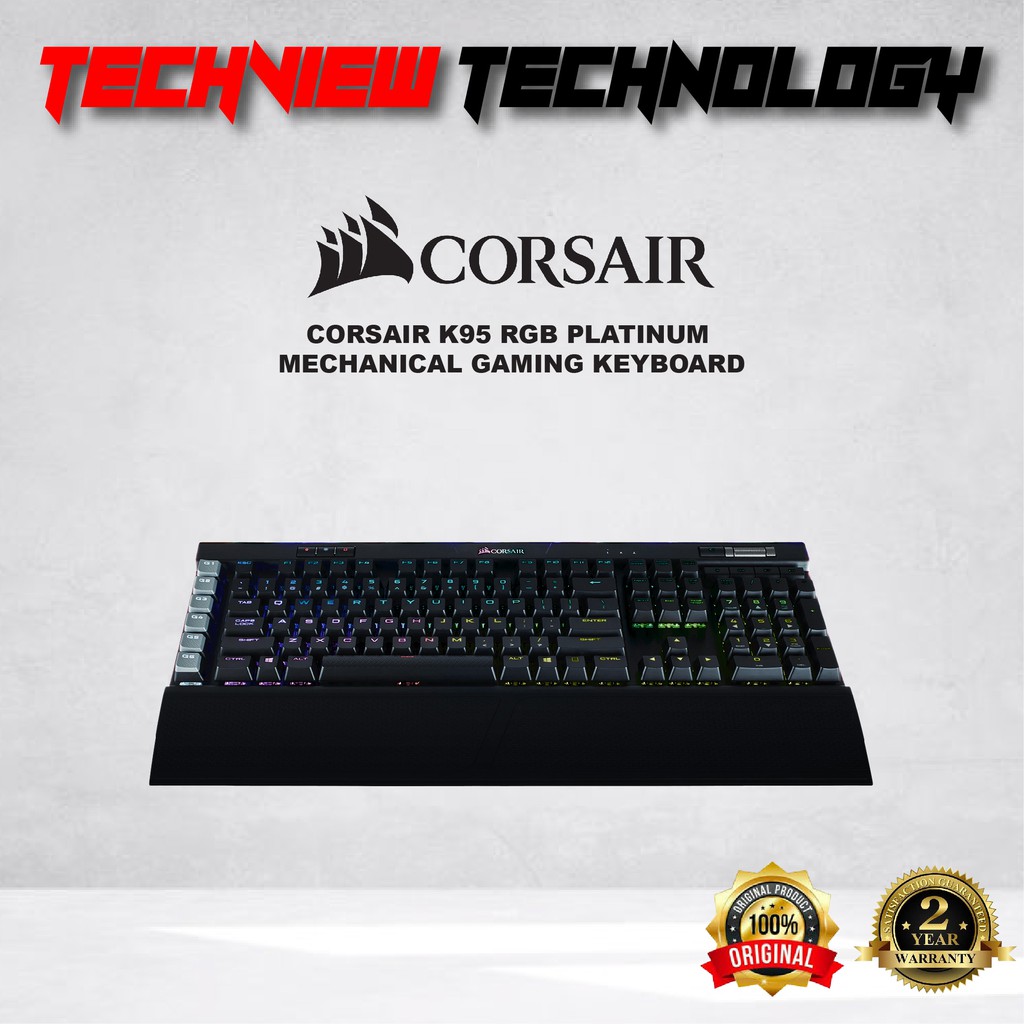 Corsair K95 Rgb Platinum Mechanical Gaming Keyboard Cherry Mx Brown Black Shopee Malaysia