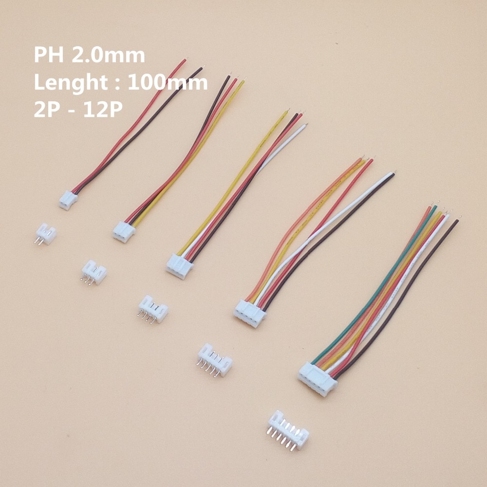 10sets Ph20 Mini Micro Jst 20 Ph Male Female Connector 2345678910 Pin Plug With 